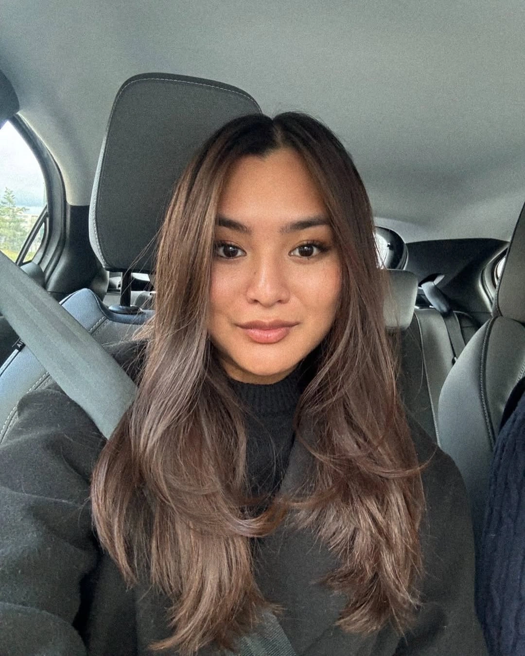 august hairstyles and color ideas 2026 + Long Brunette Layers With Curtain Bangs