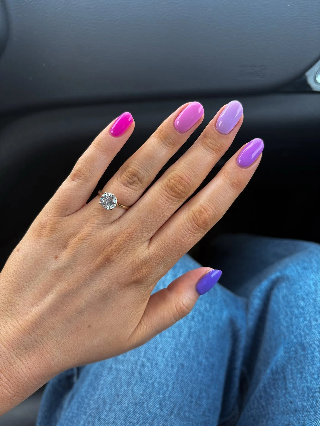 august nails color 2026 + Violet and Fuchsia Skittle Nails