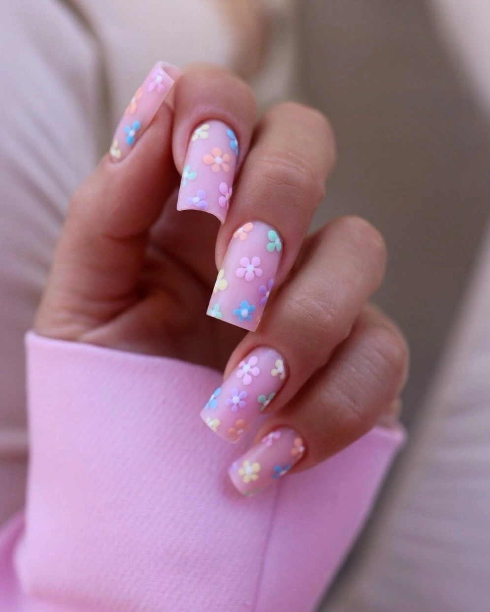 august nails color 2026 + Pastel 3D Flower Nails in Lavender Pink