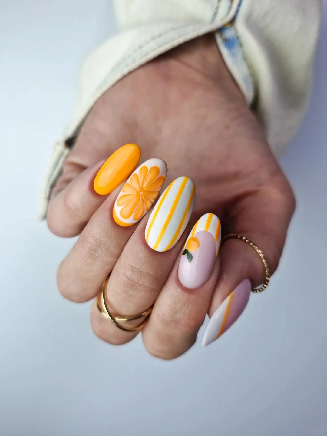 august nails color 2026 + Bright Orange Citrus Nail Art