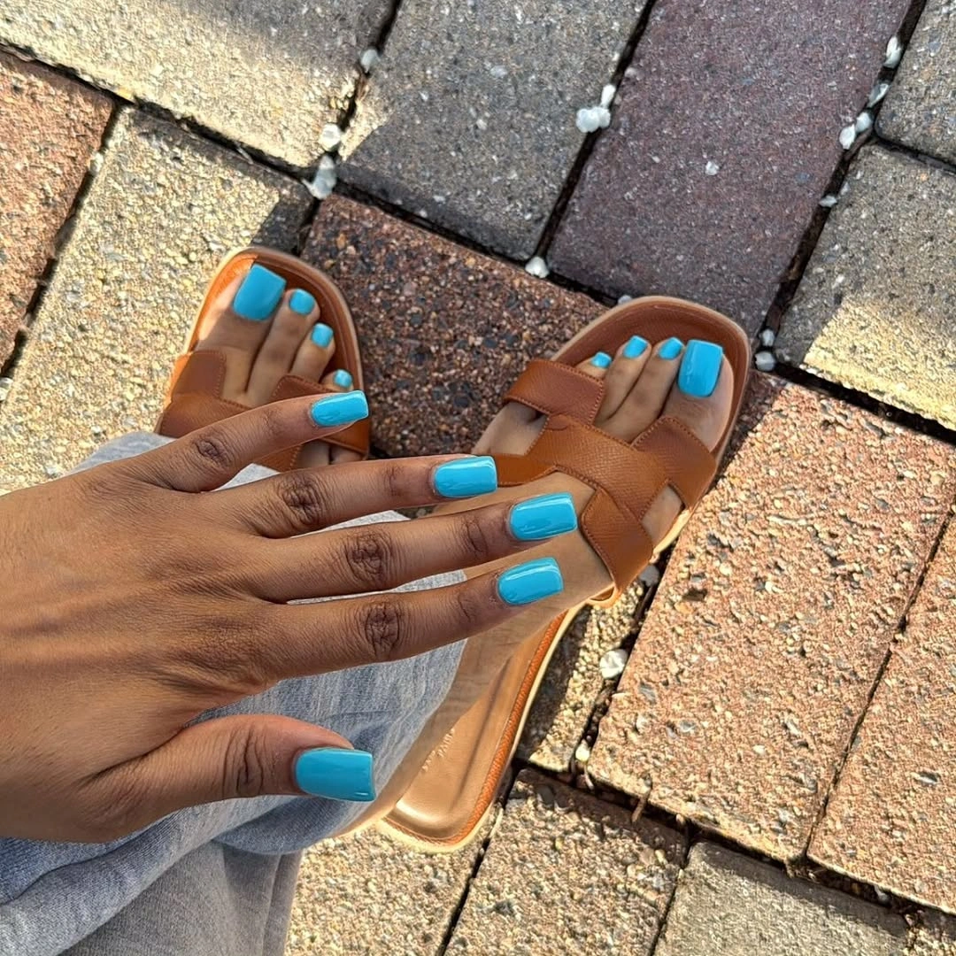 august pedicure nails ideas 2026 + Turquoise Blue for a Sunlit Weekend