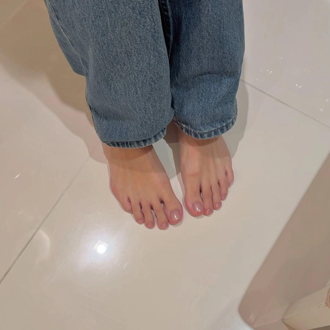 august pedicure nails ideas 2026 + Sheer Neutral Gloss for Relaxed Denim Days