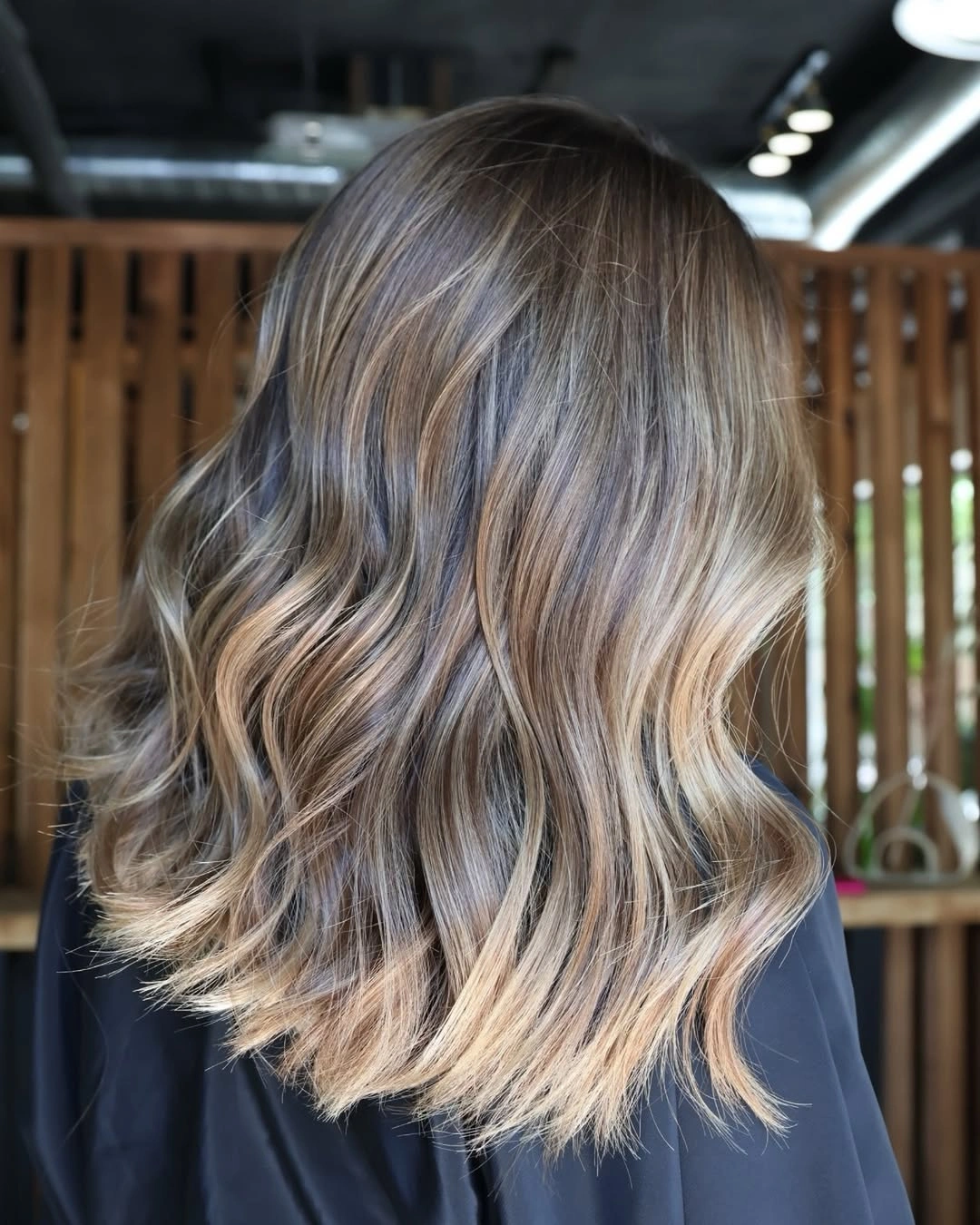 babylights hair ideas Cool Beige Lob With Airy Ends