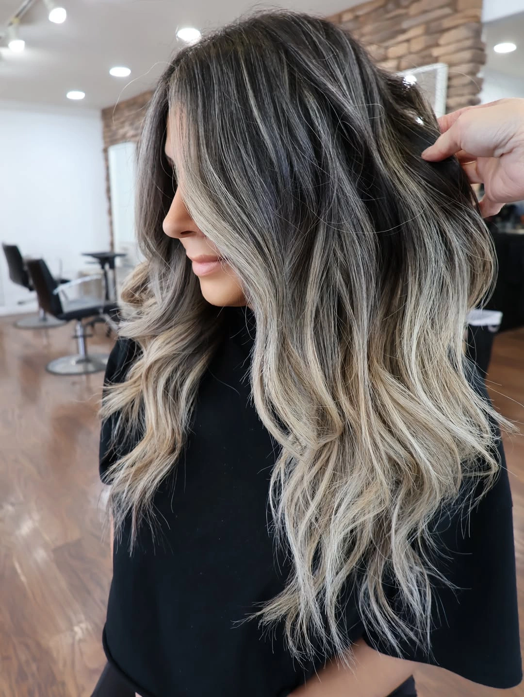 babylights hair ideas Smoky Dark Base With Frosted Ends