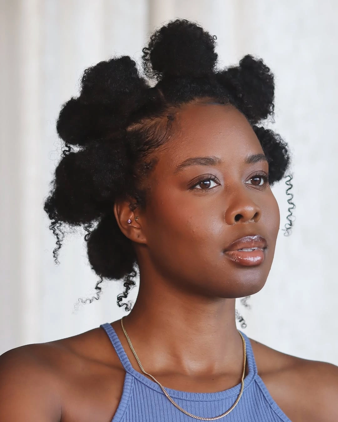 bantu knots hairstyles Fluffy Natural Knots With Soft Curls