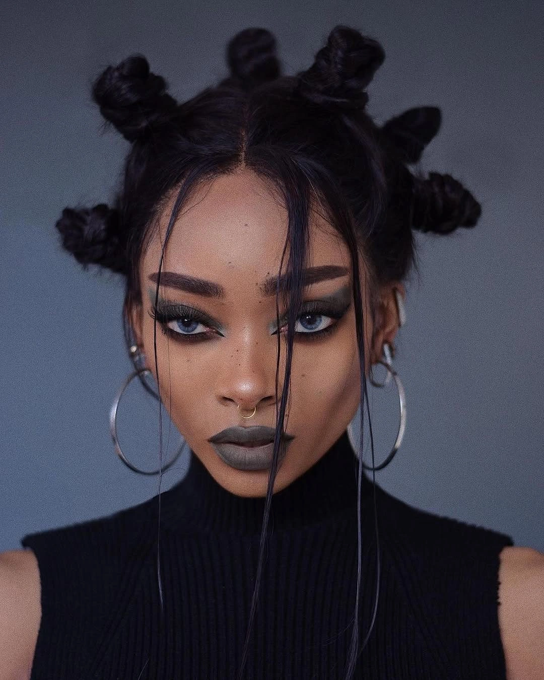 bantu knots hairstyles Moody Knots With Long Face Bangs