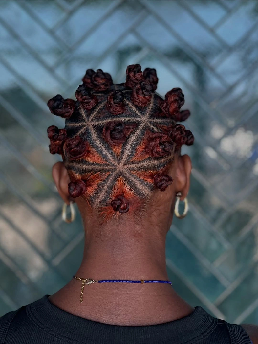 bantu knots hairstyles Starburst Knots With Red-Toned Color