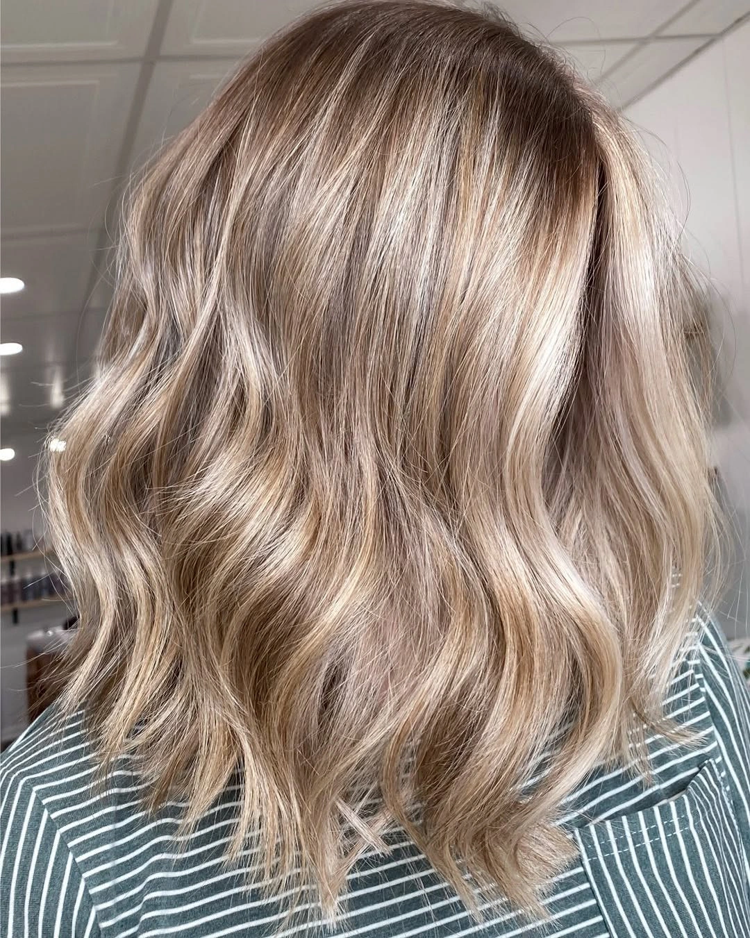 beige blond hair color Neutral Beige Wavy Bob