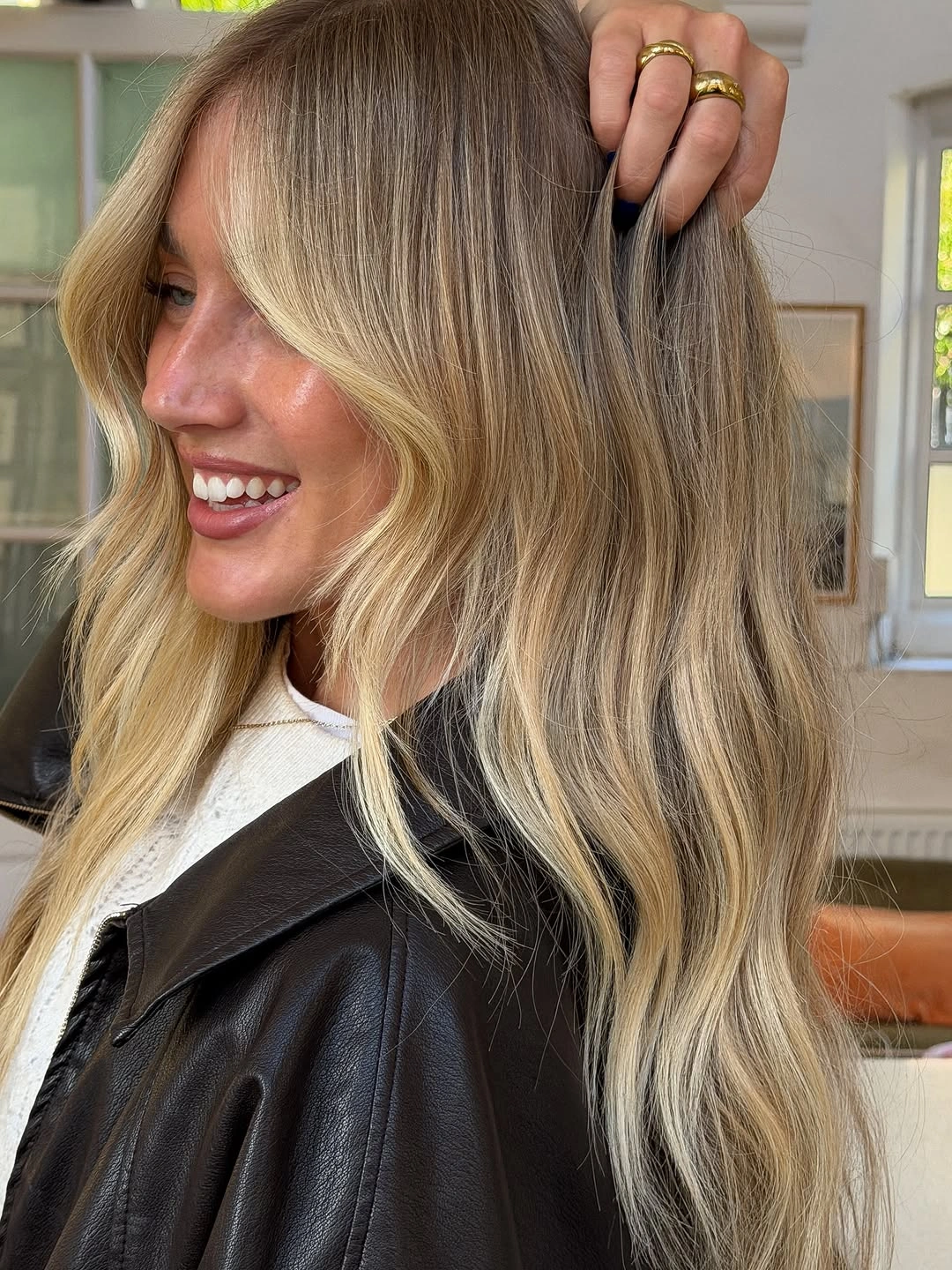 beige blond hair color Bright Beige Face Frame