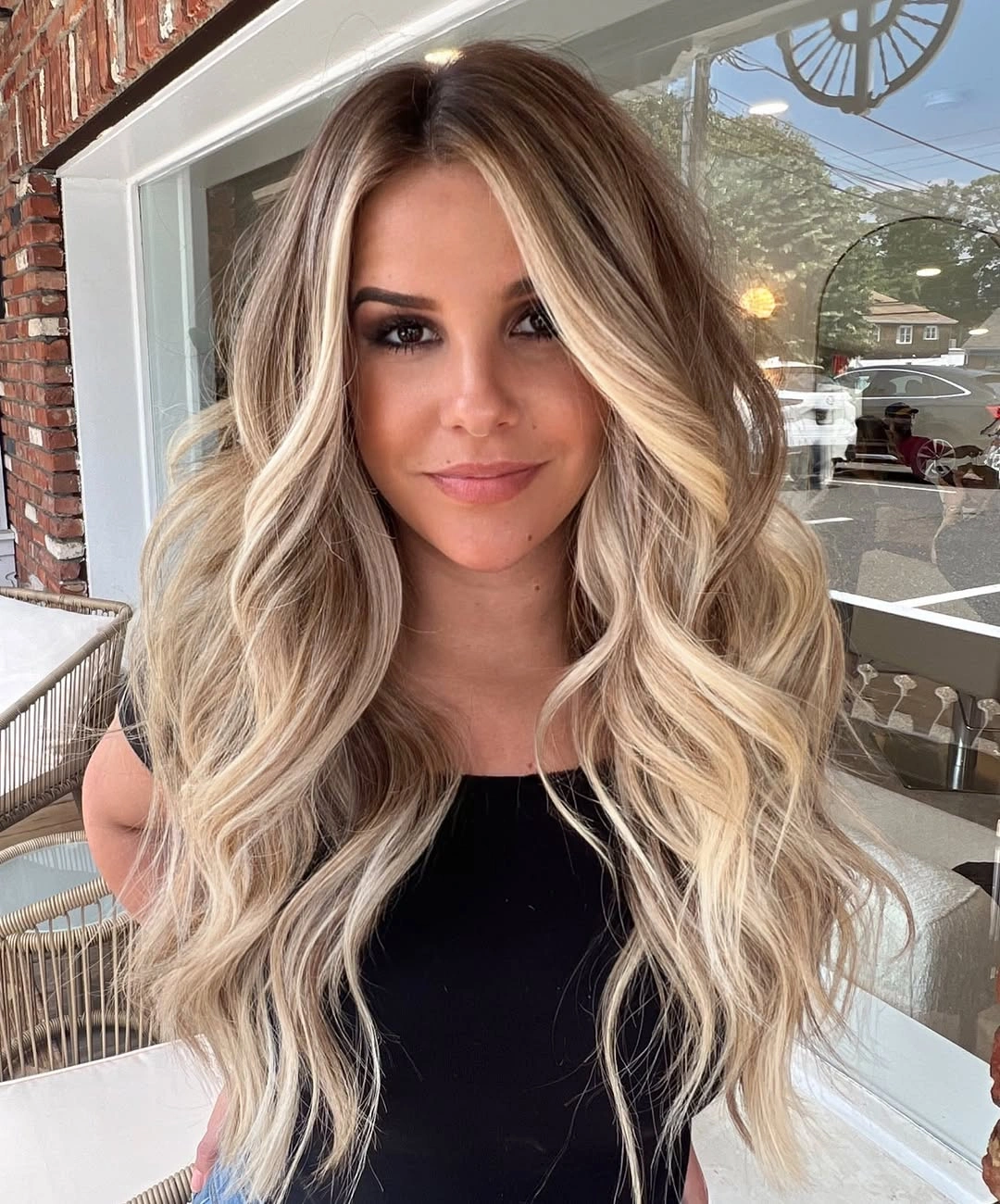 beige blond hair color High-Contrast Beige Balayage
