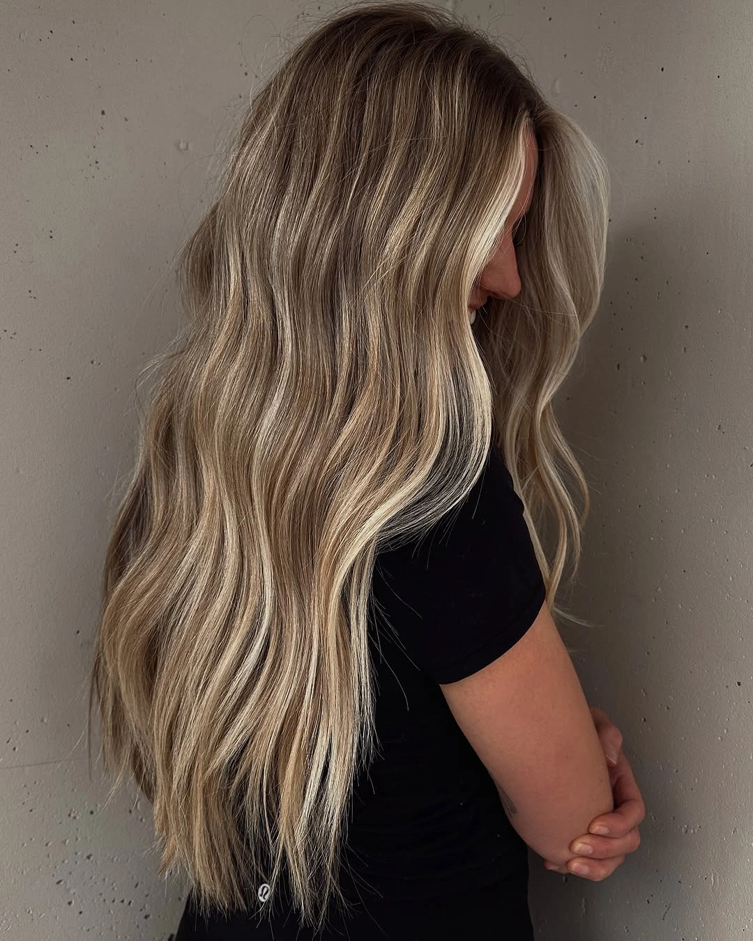 beige blond hair color Smoky Beige Blonde With Long Texture