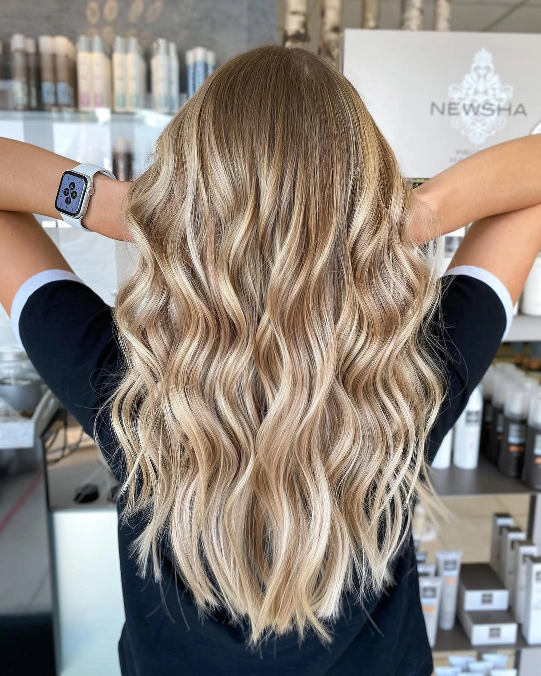 beige blond hair color Dimensional Beige Blonde From The Back