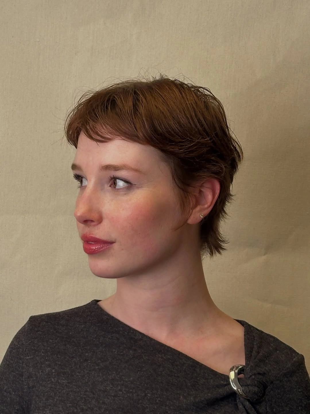 bixie haircut Muted Copper Pixie Bixie With a Soft Tail