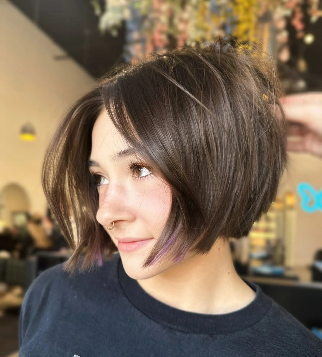 bobbed haircut for women Angled Bob With A Whisper Of Color