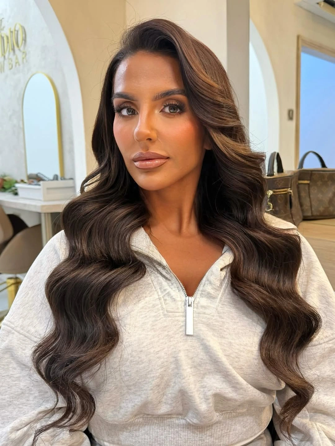 body waves hairstyle Deep Chocolate Waves With Balanced Everyday Glamour