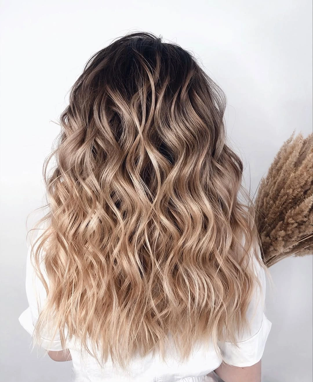 body waves hairstyle Lived-In Ombre Waves With Separated Texture