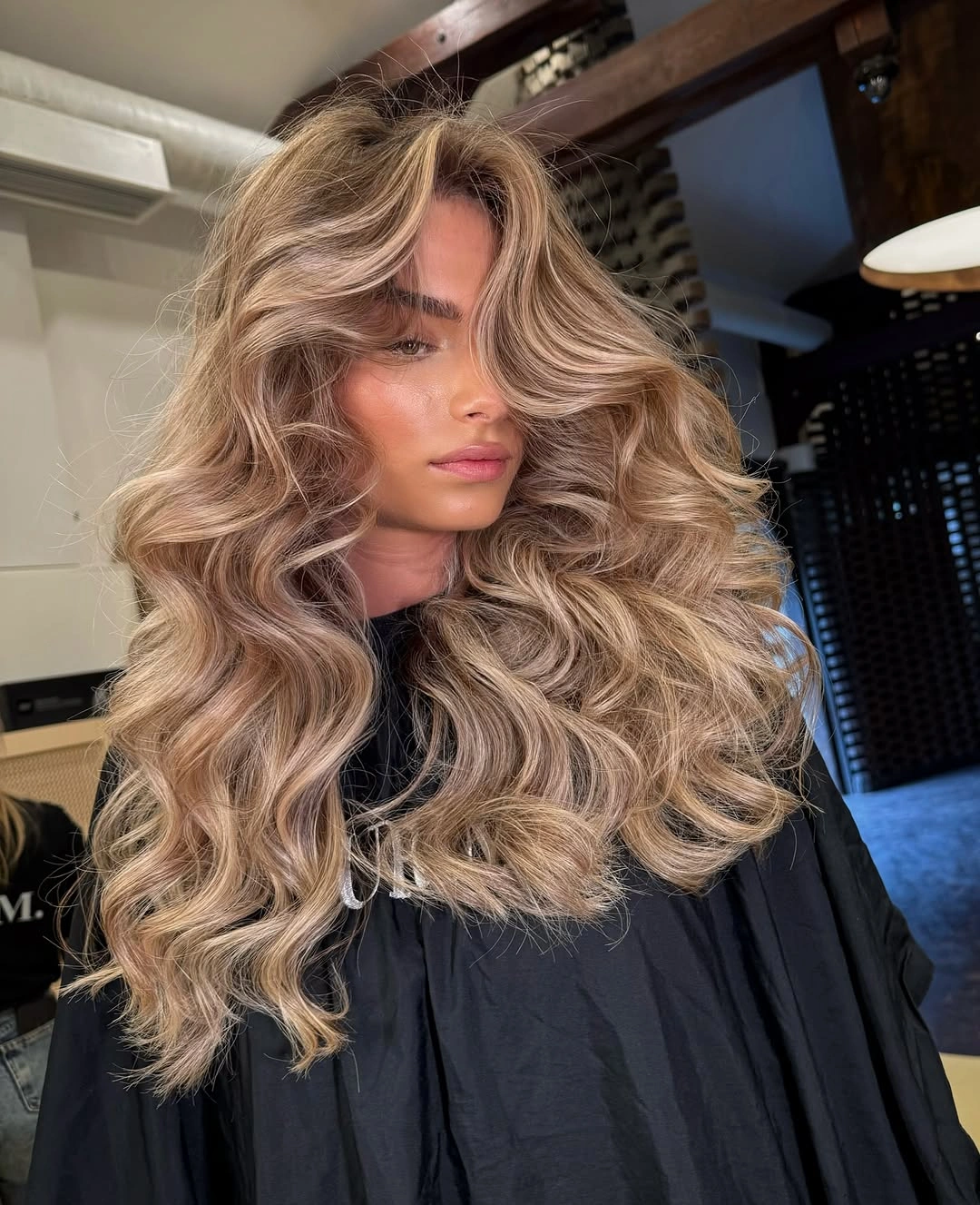 body waves hairstyle Champagne Blonde Waves With Airy Crown Volume