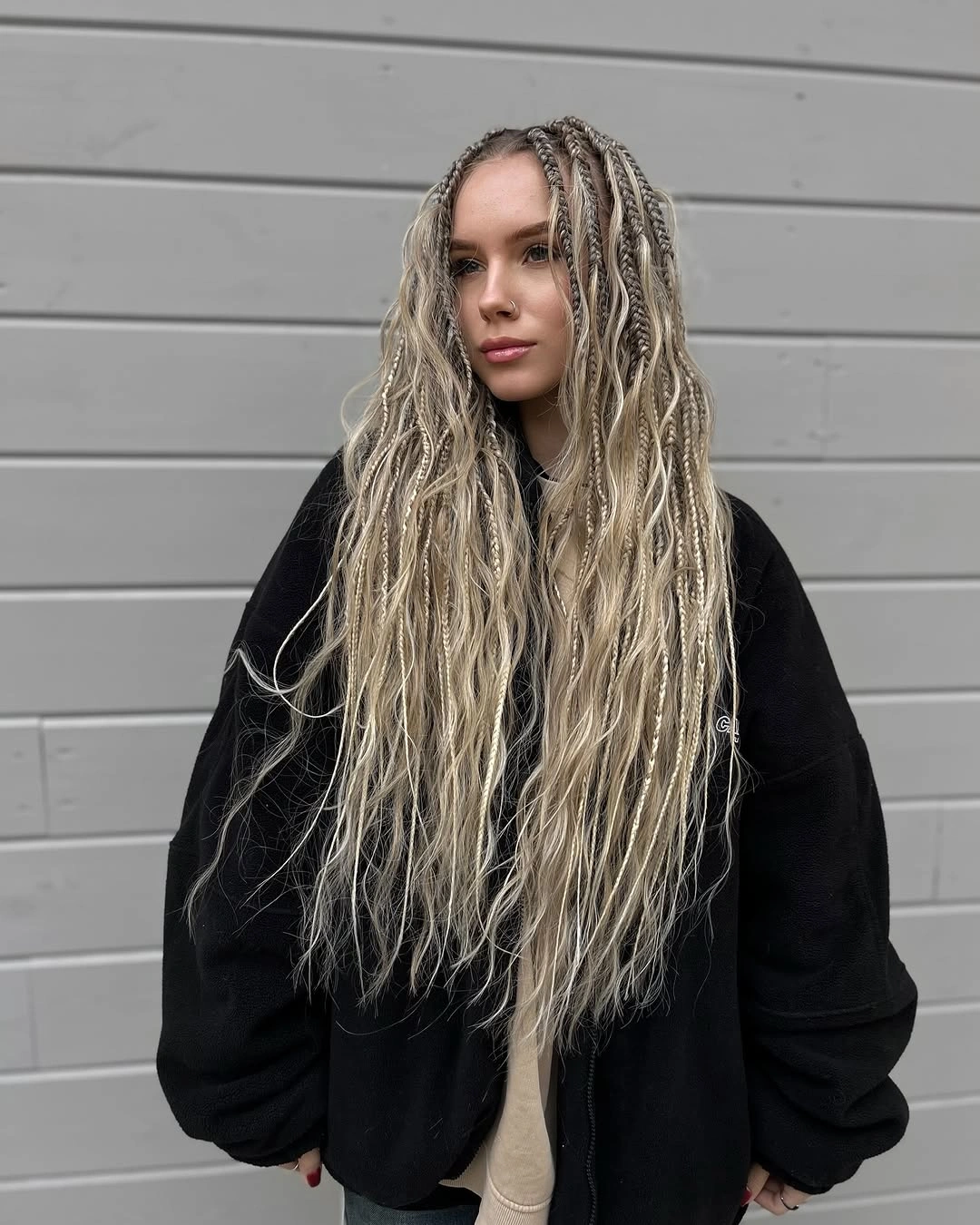 bora bora braids hairstyle Soft Blonde Vacation Waves