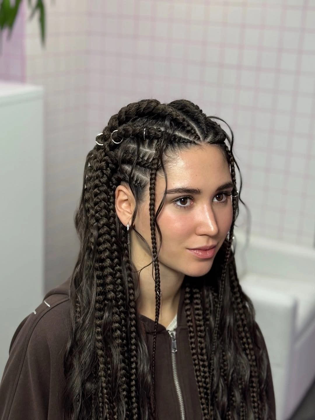 bora bora braids hairstyle Fulani-Inspired Braids With Silver Rings