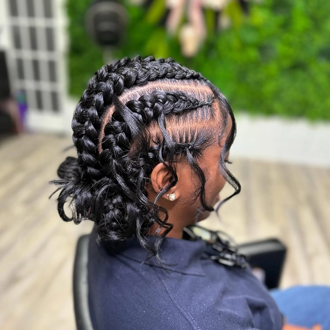 butterfly braids hairstyle Glossy Short Butterfly Braids With Face-Framing Curls