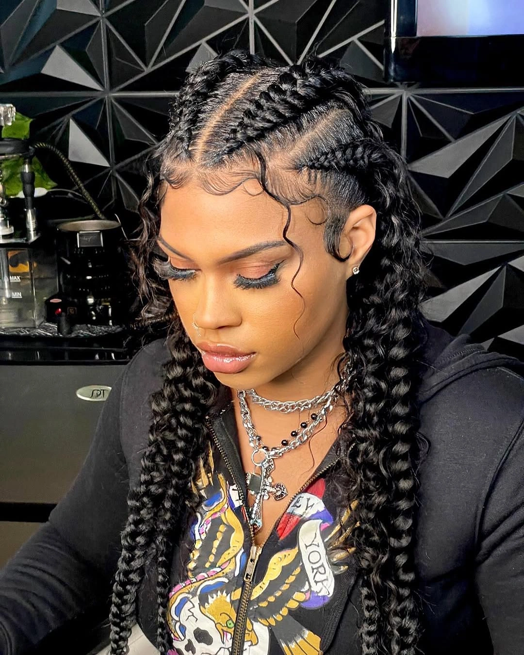 butterfly braids hairstyle Sleek Black Butterfly Braids With Defined Front Details