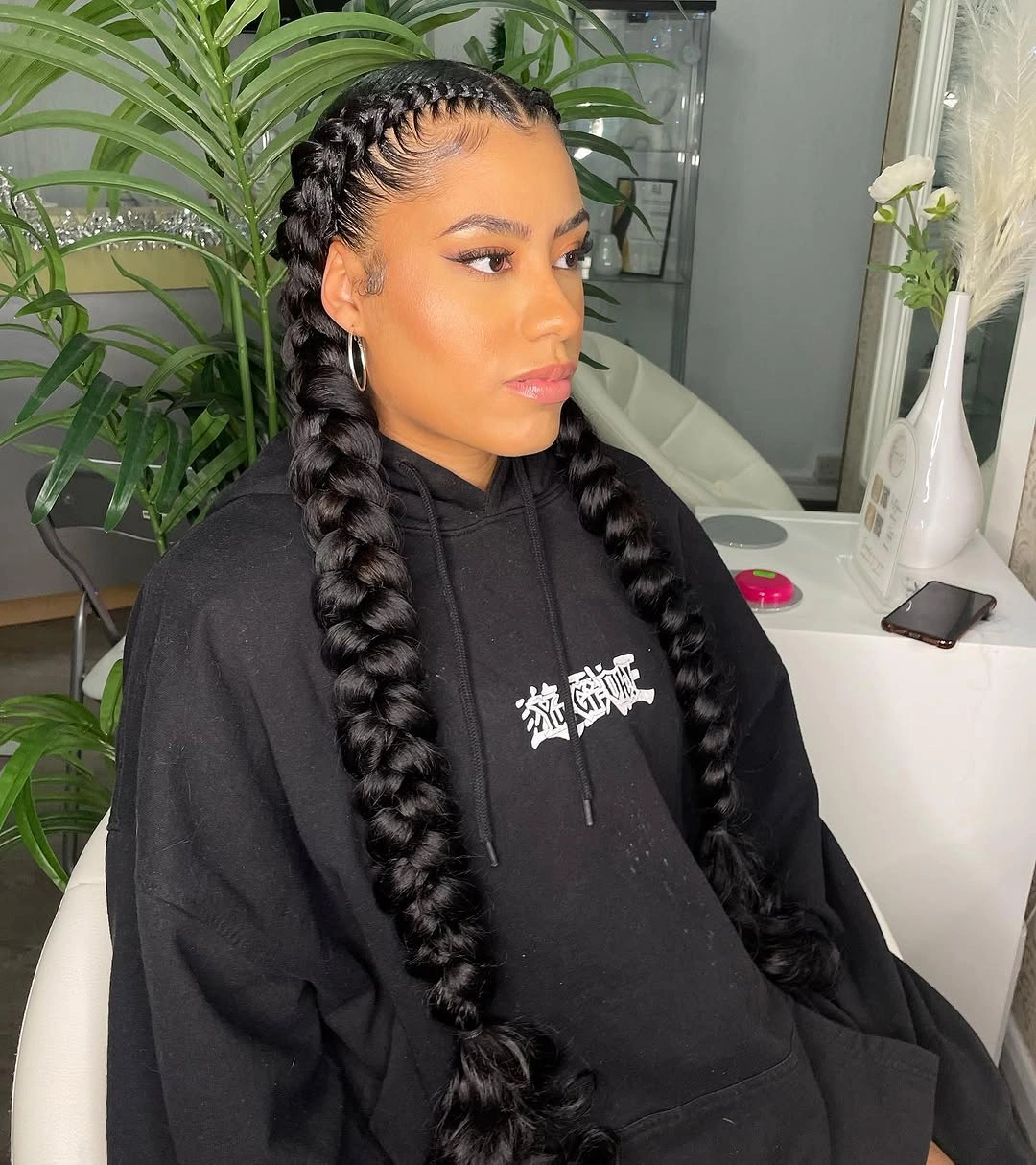 butterfly braids hairstyle Extra Long Two Butterfly Braids