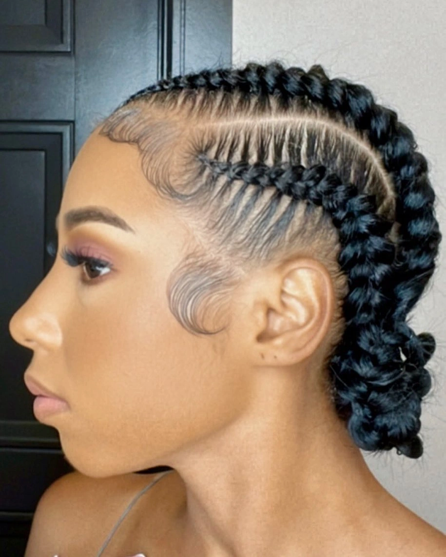 butterfly braids hairstyle Sleek Butterfly Braids With A Sharp Side Finish