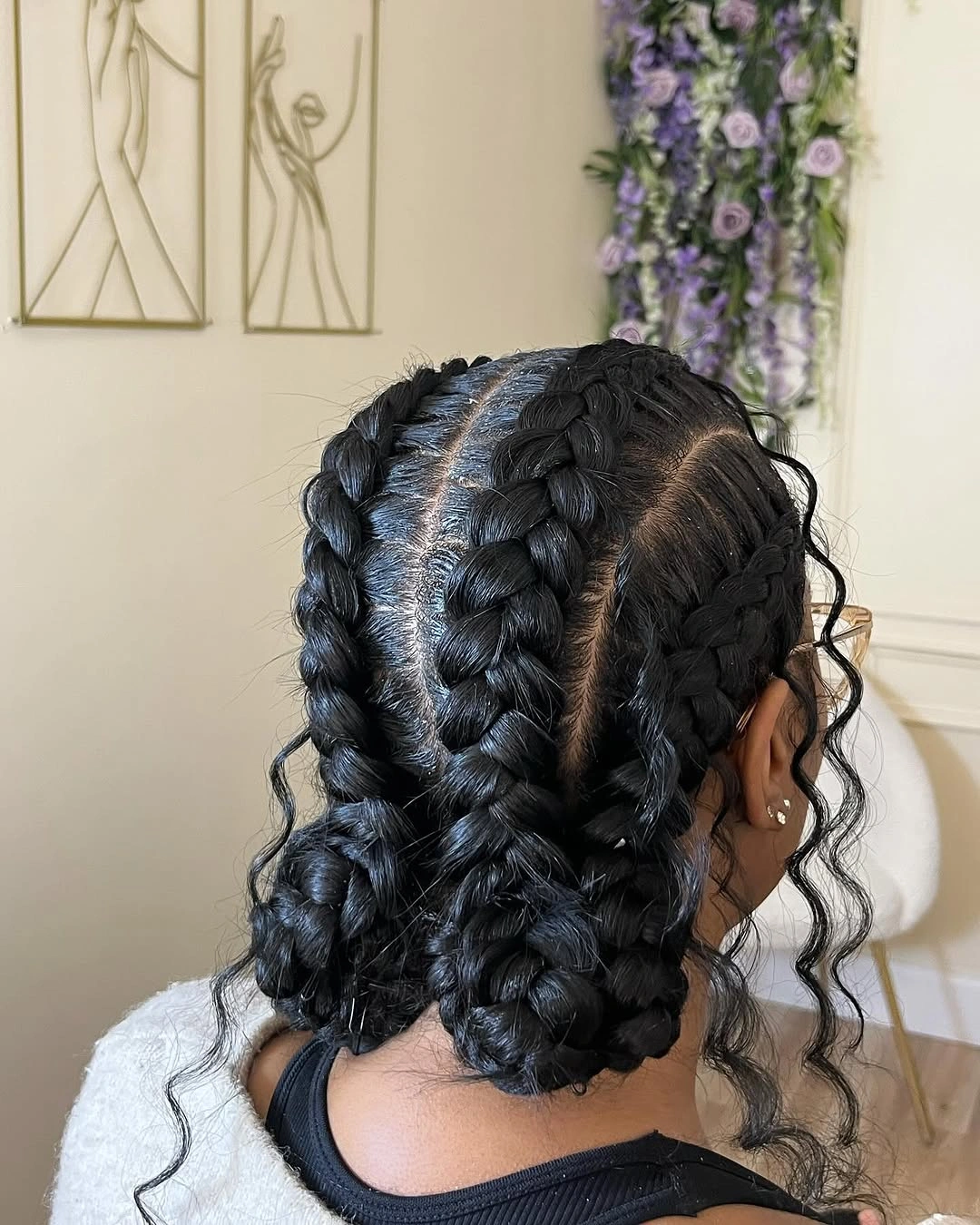butterfly braids hairstyle Romantic Braided Low Buns With Soft Side Curls