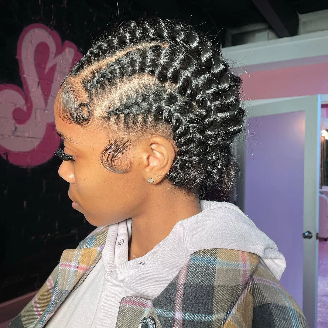 butterfly braids hairstyle Bold Butterfly Braids With Graphic Parting