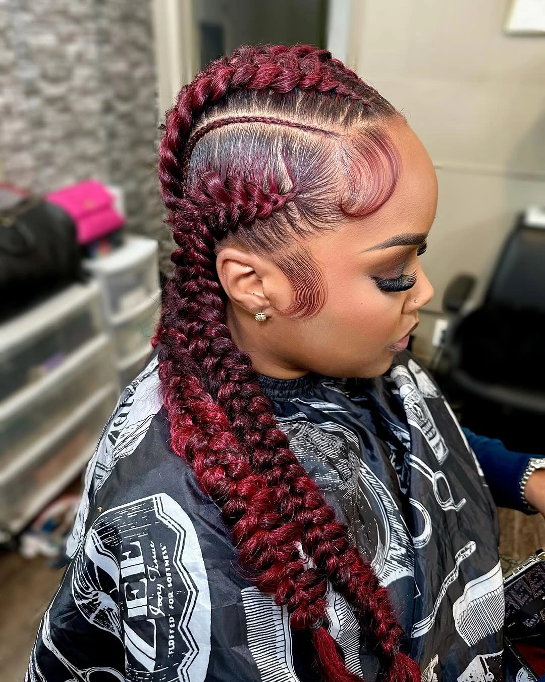 butterfly braids hairstyle Burgundy Butterfly Braids With A Long Ponytail Feel