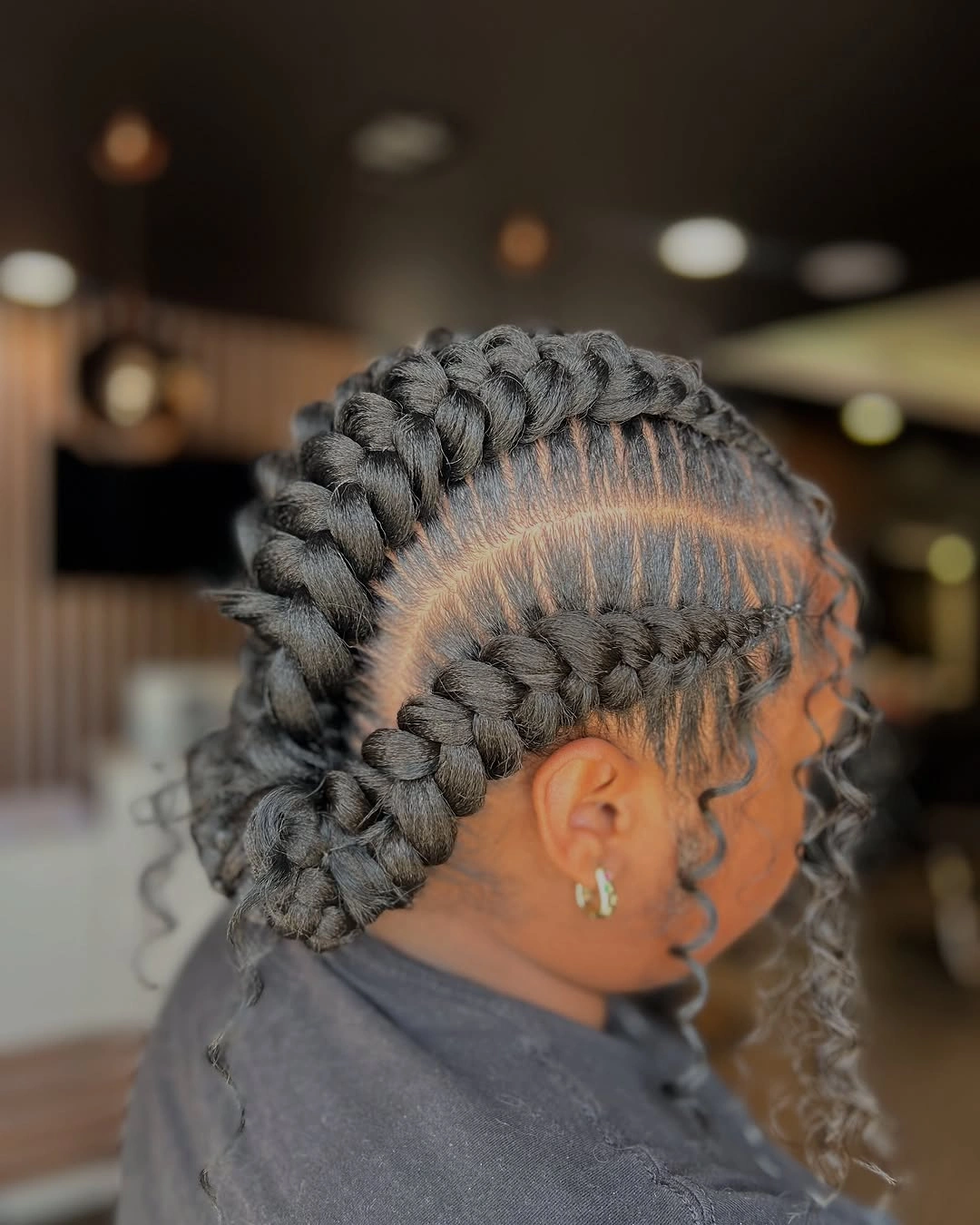 butterfly braids hairstyle Thick Butterfly Braids With Soft Gray-Toned Length