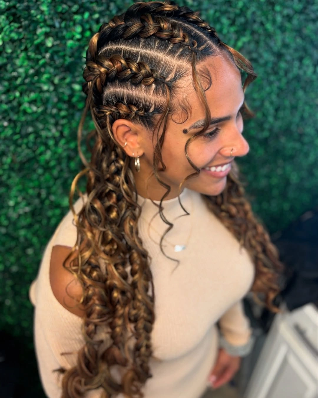 butterfly braids hairstyle Caramel Butterfly Braids With A Smile Built In