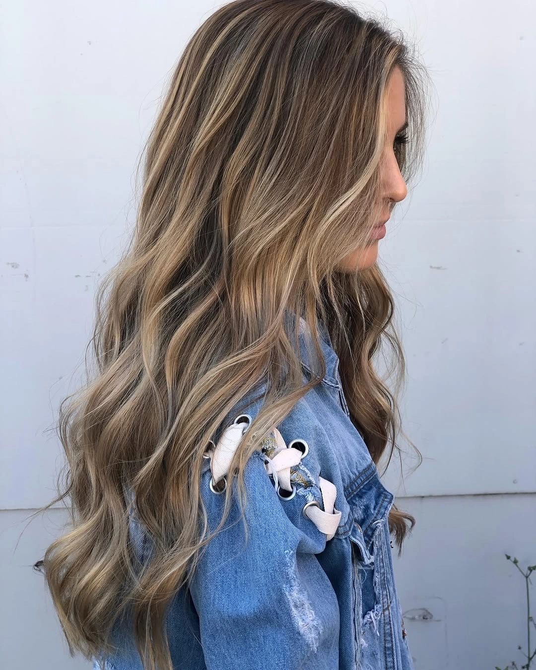 dirty blonde hair color Sandy Dirty Blonde Ribbons With Denim