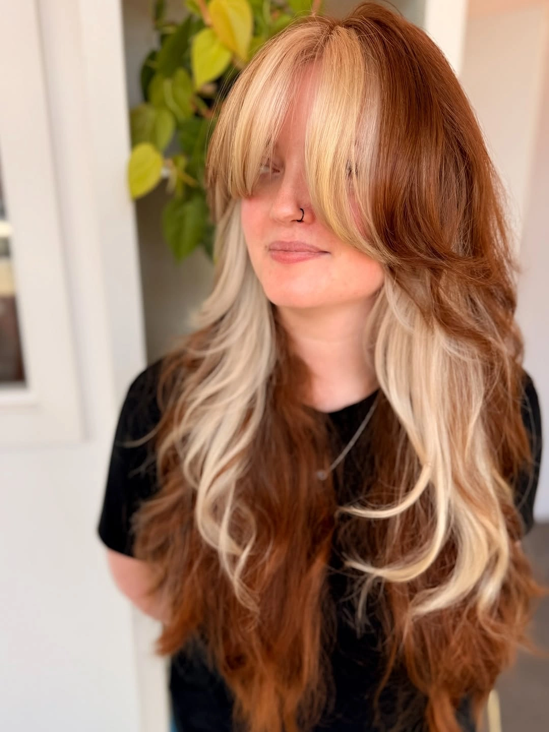 Fall blonde hair colour 2026 Copper Lengths With Vanilla Curtain Panels
