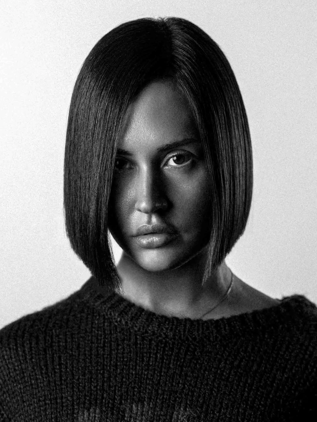 fall bob haircut ideas 2026 Sleek Angled Bob With a Graphic Finish