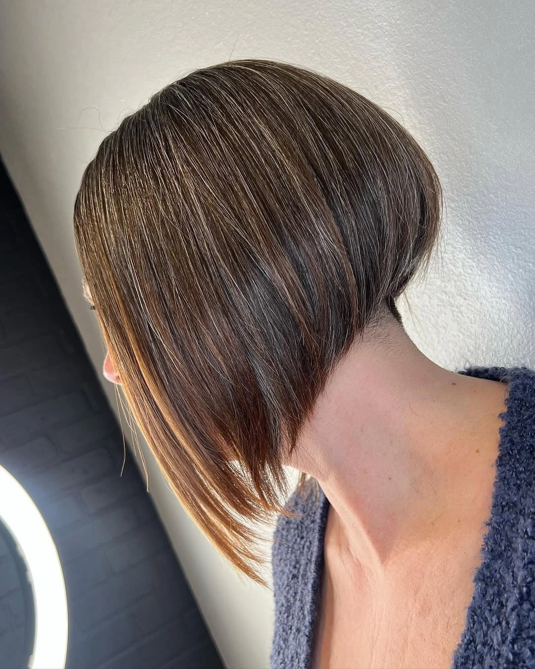 fall bob haircut ideas 2026 Polished Stacked Bob With a Clean Nape