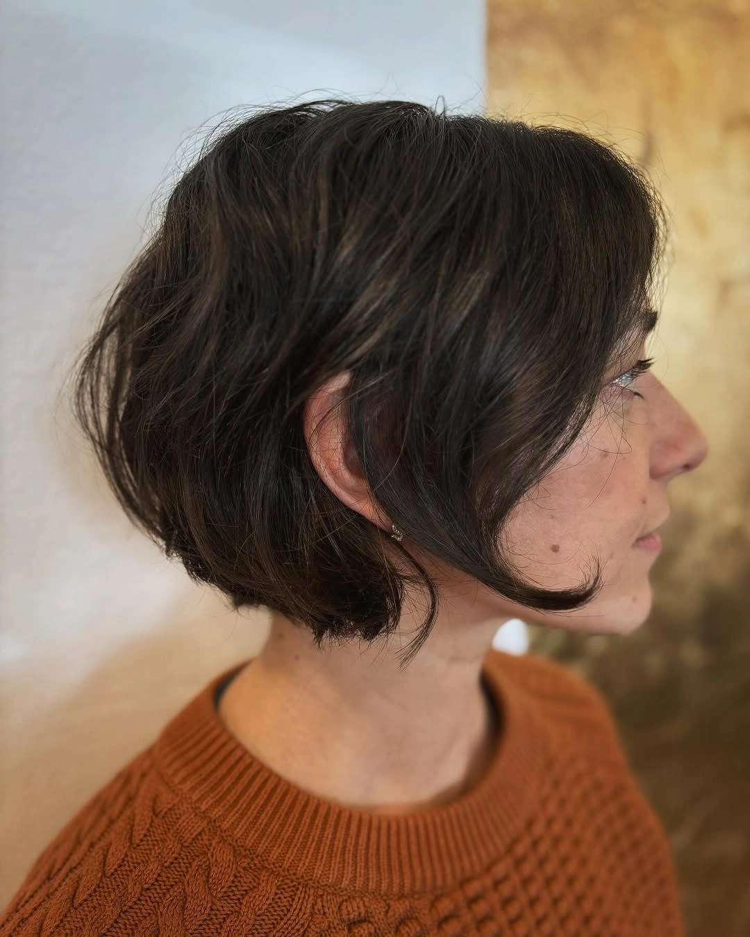 fall French Bob 2026 Rounded Espresso Bob with Sweeping Front Layers
