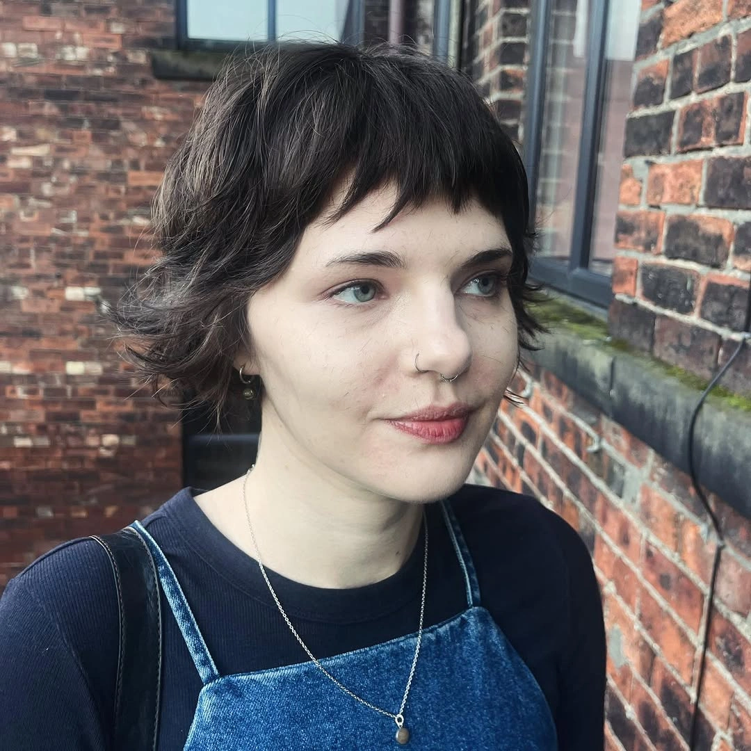 fall French Bob 2026 Shaggy Micro-Bang Bob with Denim Layers