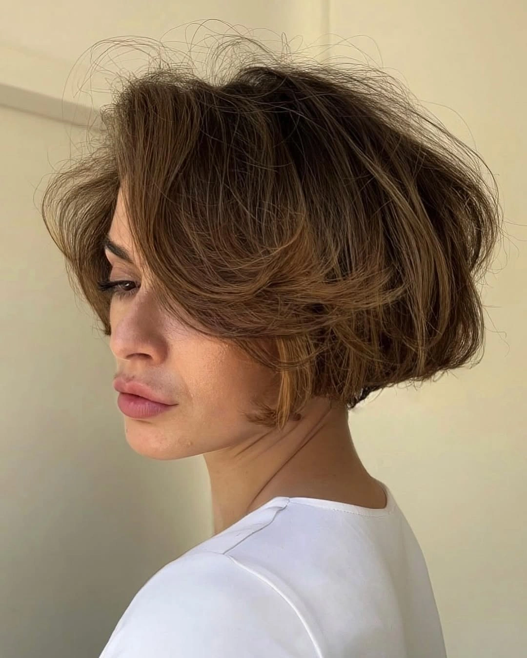 fall French Bob 2026 Voluminous Caramel Bob with Sweeping Layers