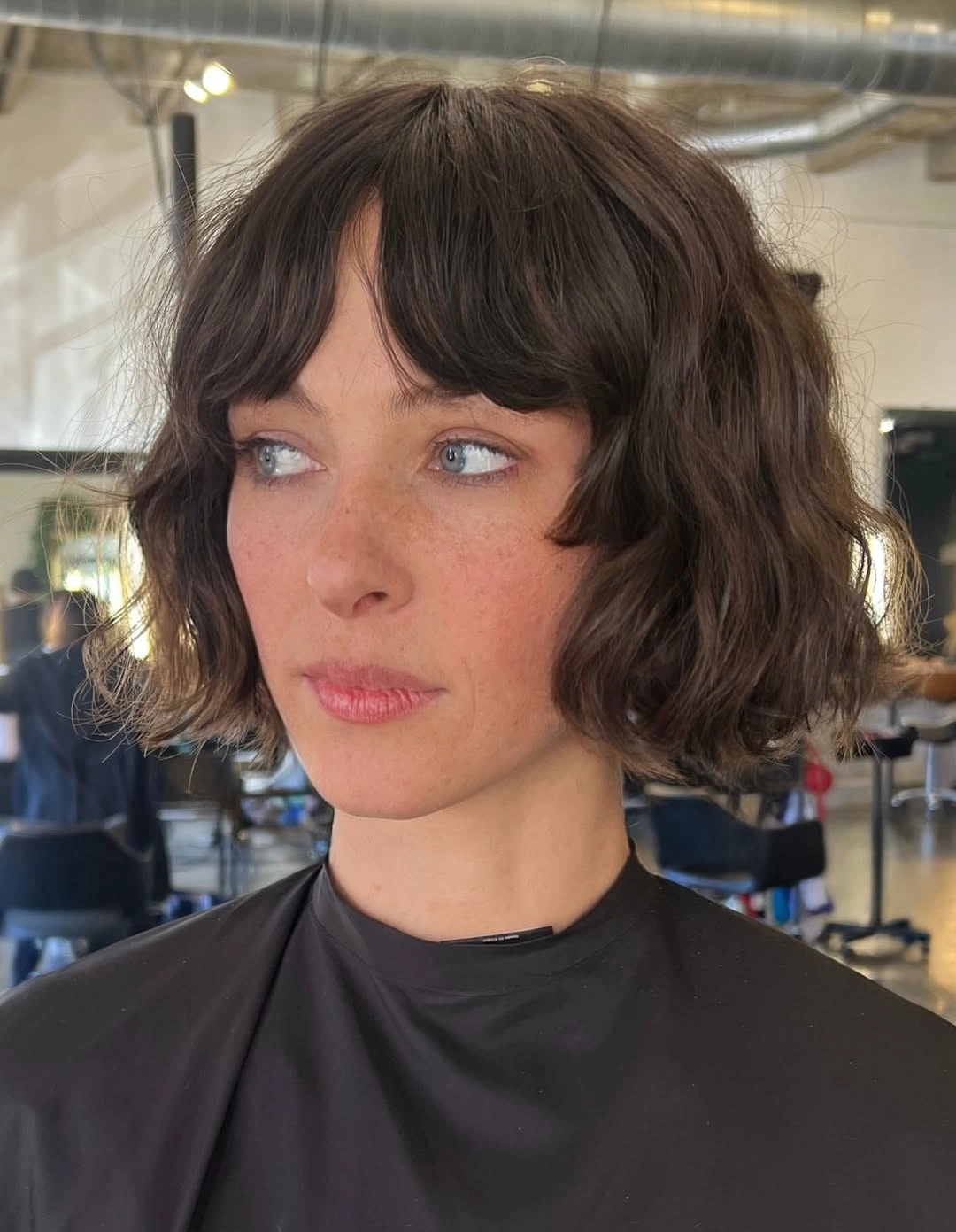 fall French Bob 2026 Tousled Chocolate Bob with Split Fringe
