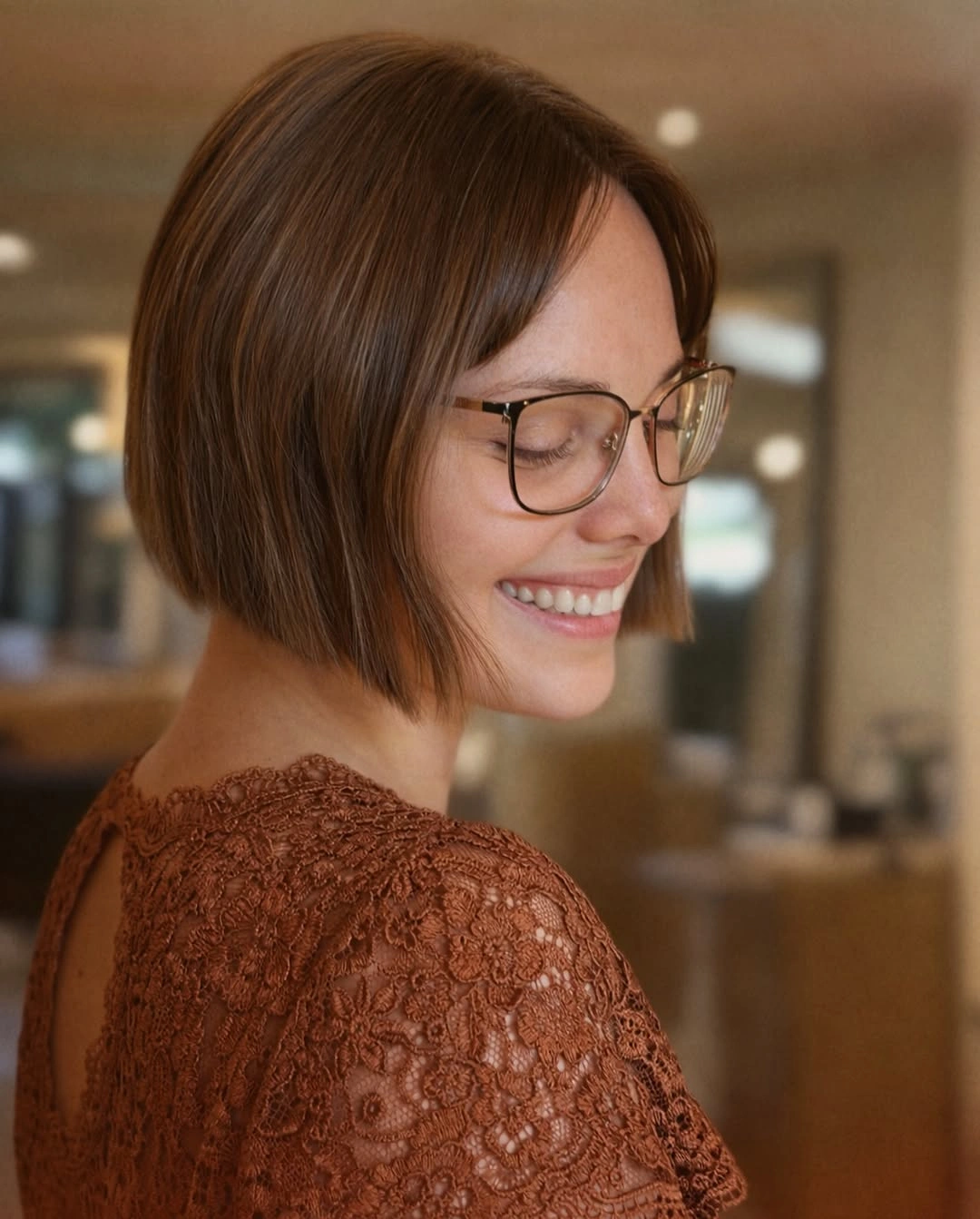 fall French Bob 2026 Sleek Auburn Bob with a Deep Side Fringe