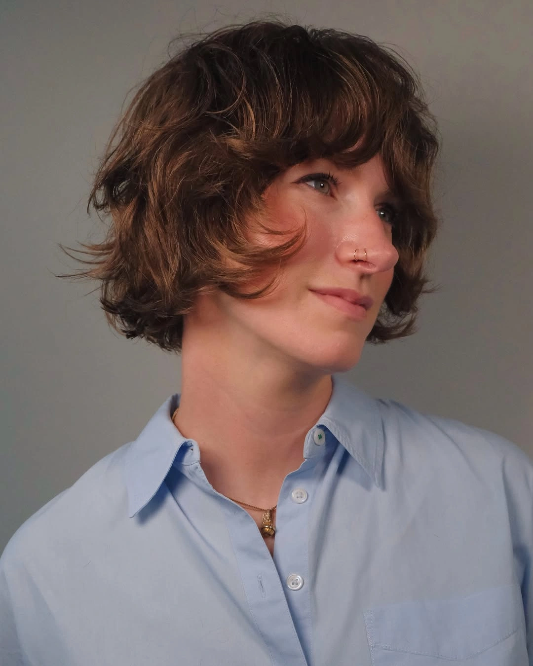 fall French Bob 2026 Wavy Chocolate Bob with Layered Curtain Bangs