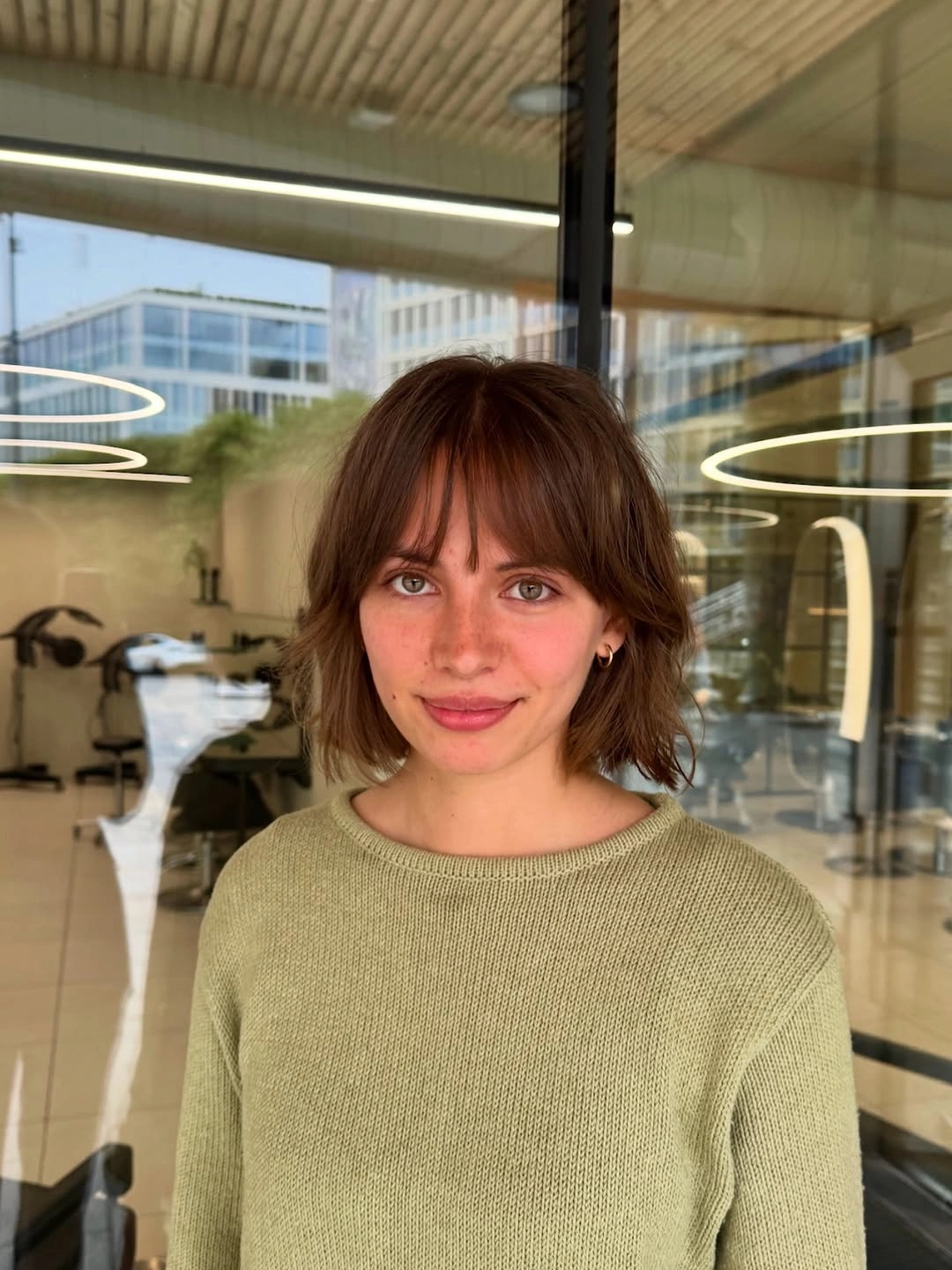 fall French Bob 2026 Soft Auburn Bob with Curtain Bangs