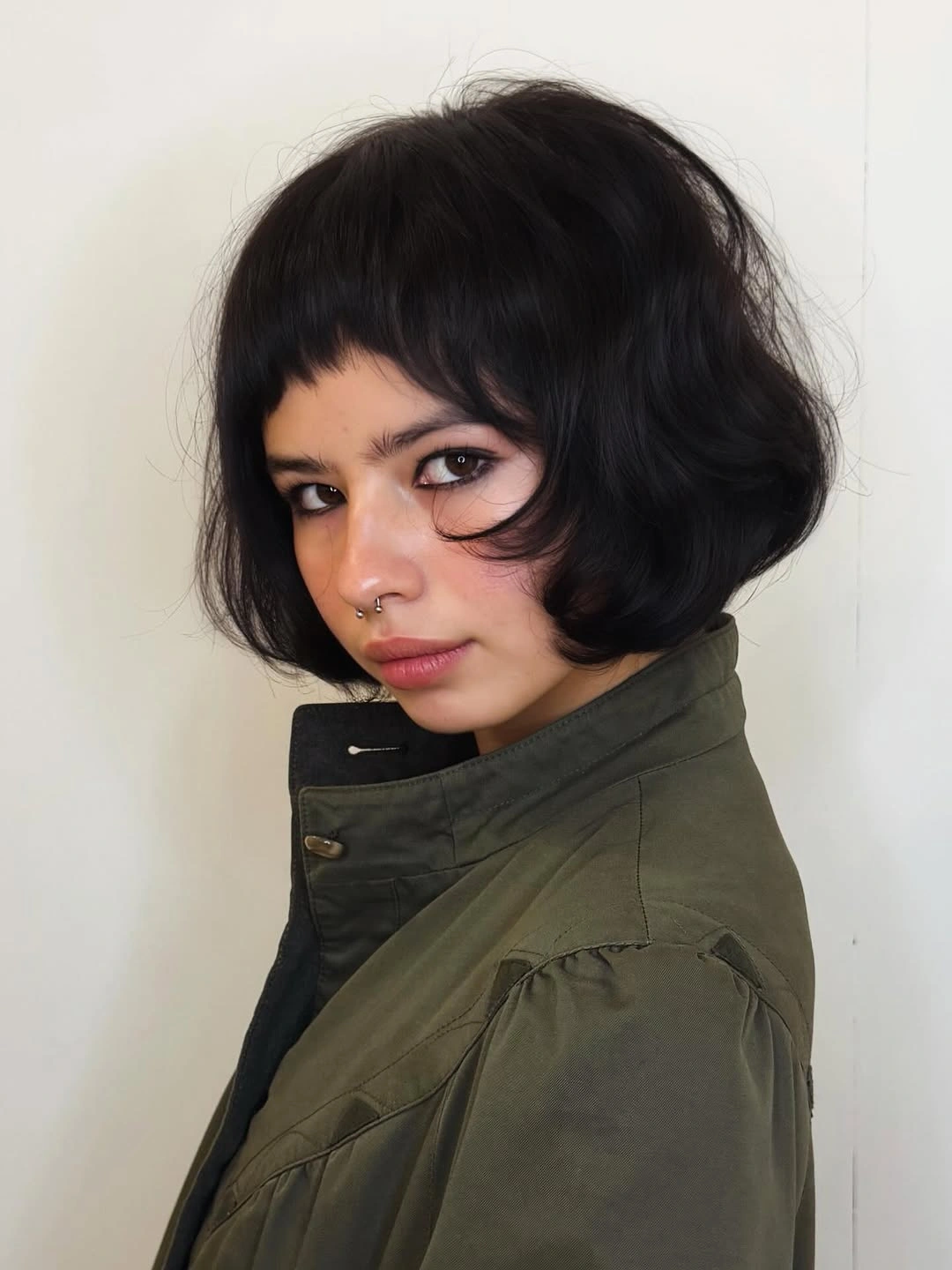 fall French Bob 2026 Graphic Black Bob with a Utility Collar