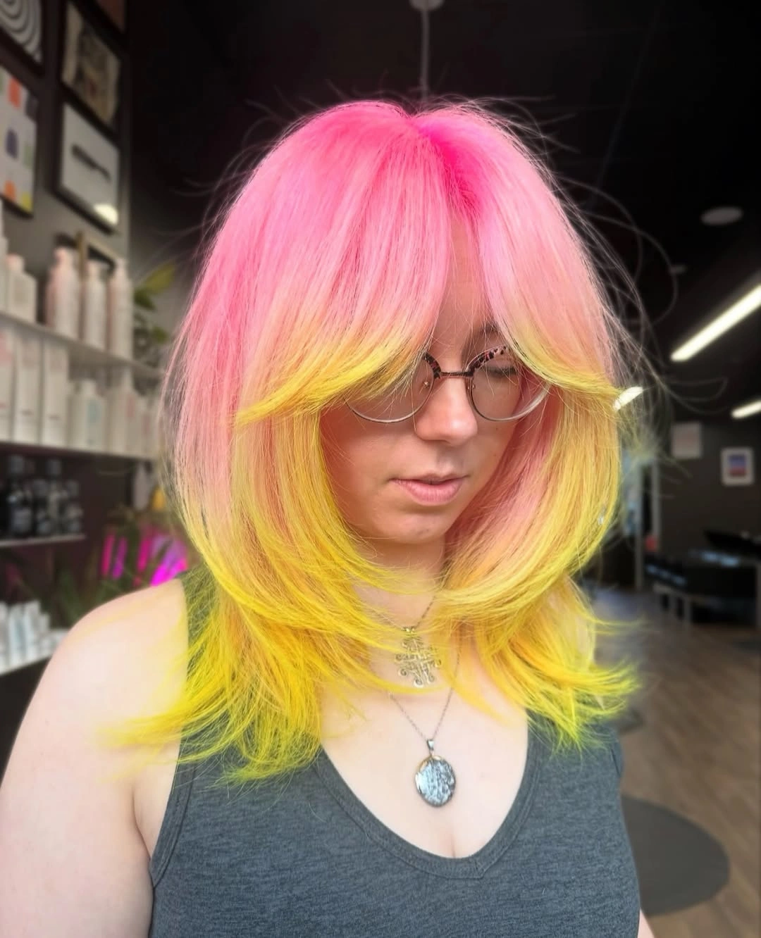 Fall hair colour ideas 2026 Pink Lemonade Layered Cut
