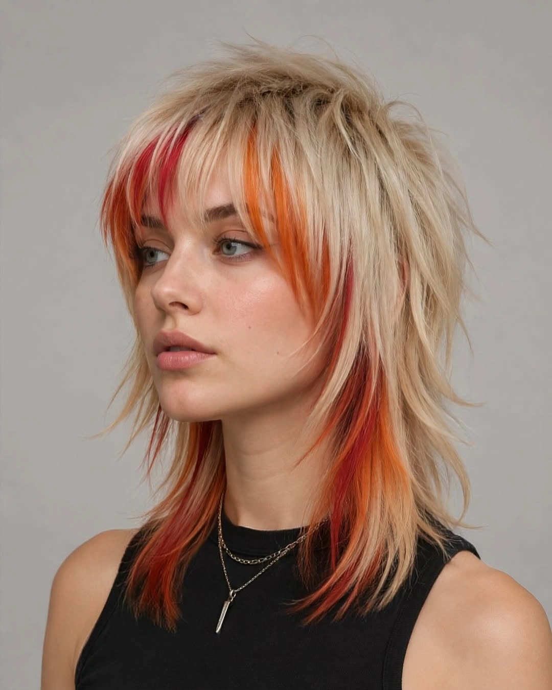 Fall hair colour ideas 2026 Flame-Streaked Blonde Shag