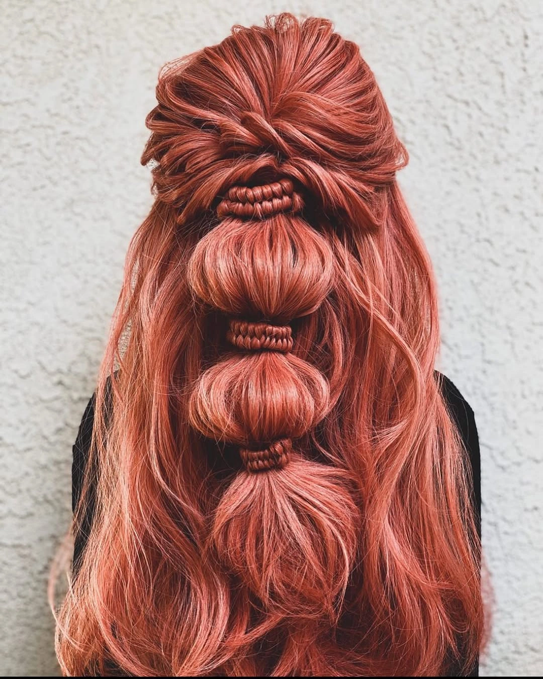 fall hairstyles 2026 Copper Bubble Half-Up Style