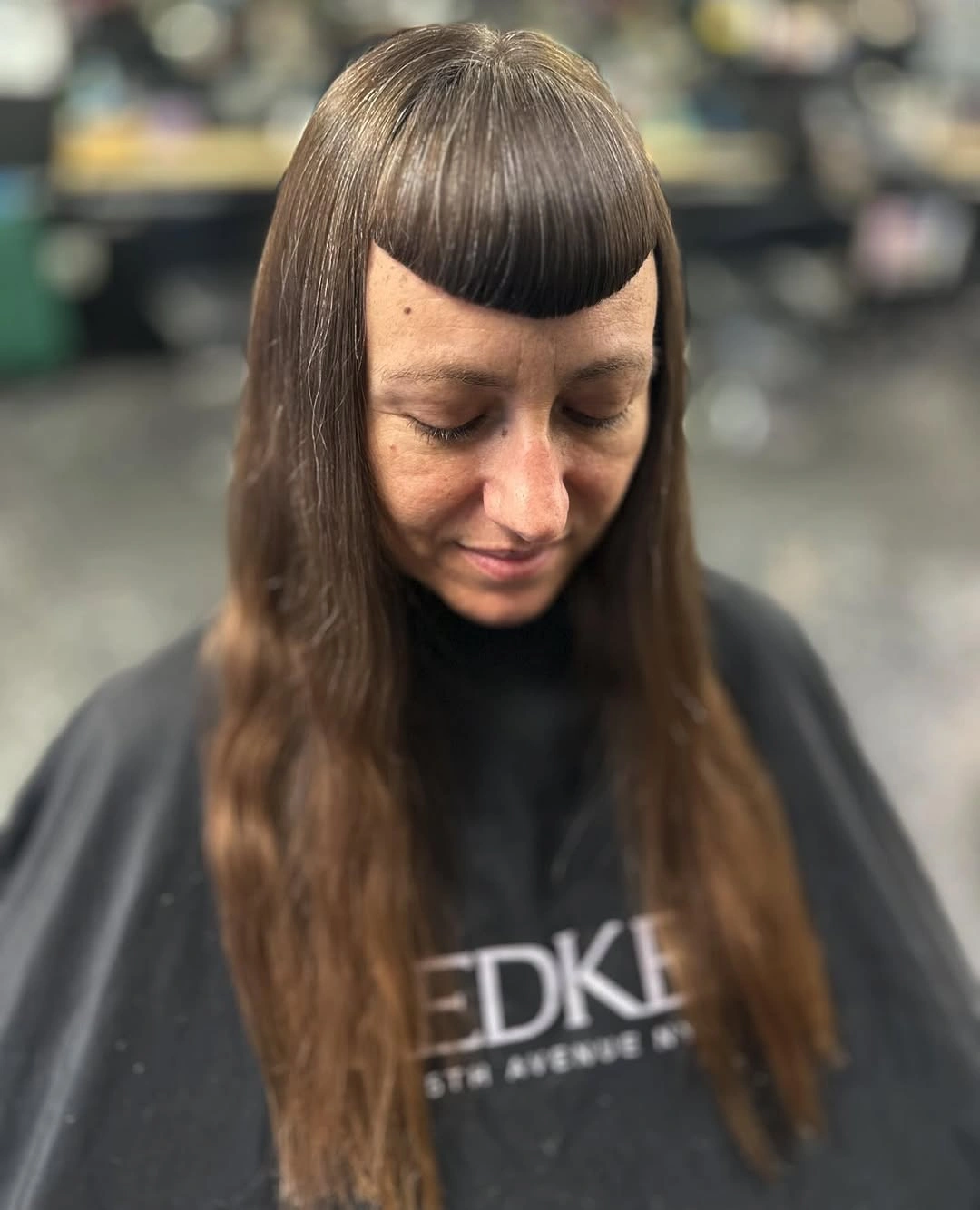 fall hairstyles 2026 Long Straight Hair With Sculpted Baby Bangs