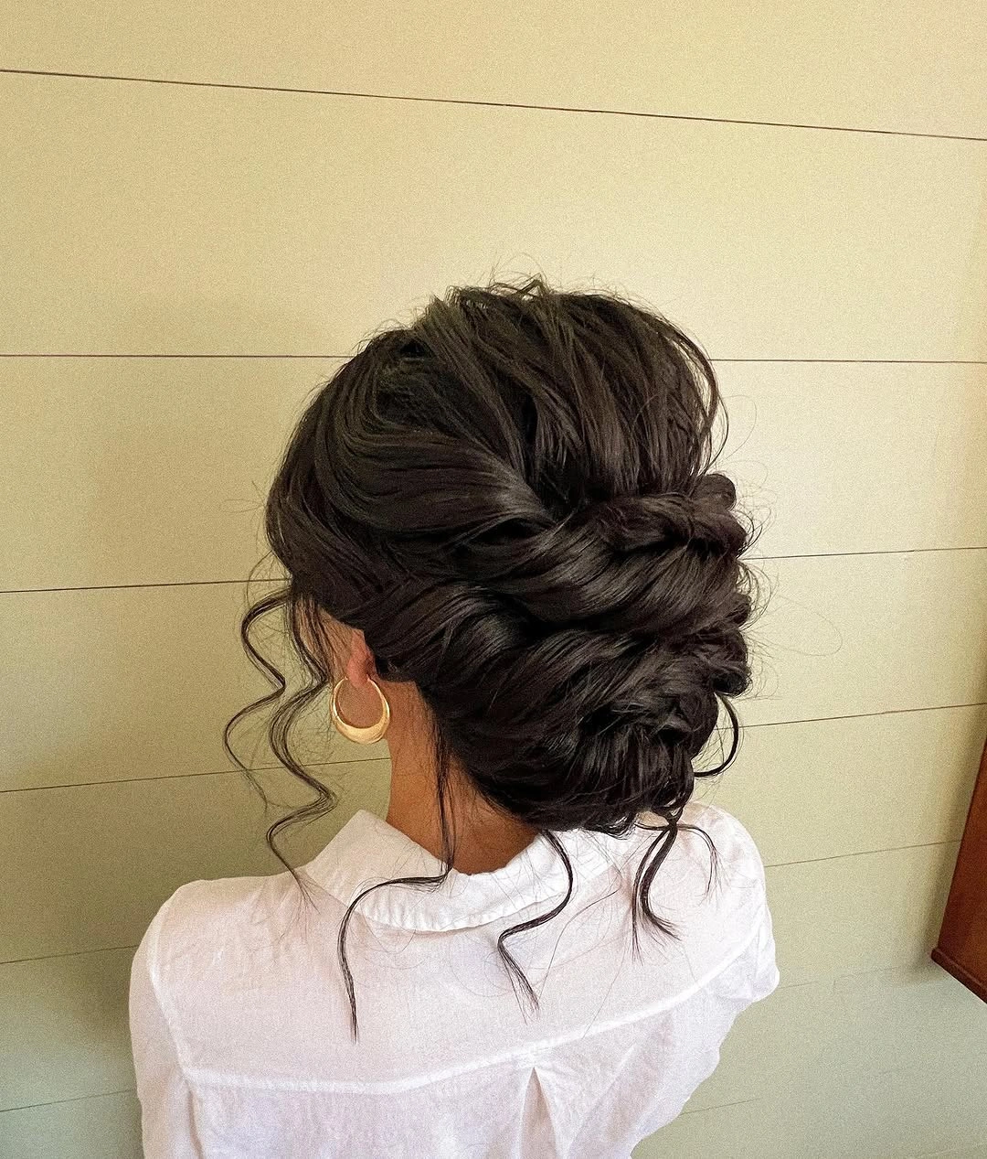 fall hairstyles for long hair 2026 Romantic Braided Updo With Loose Face Curls