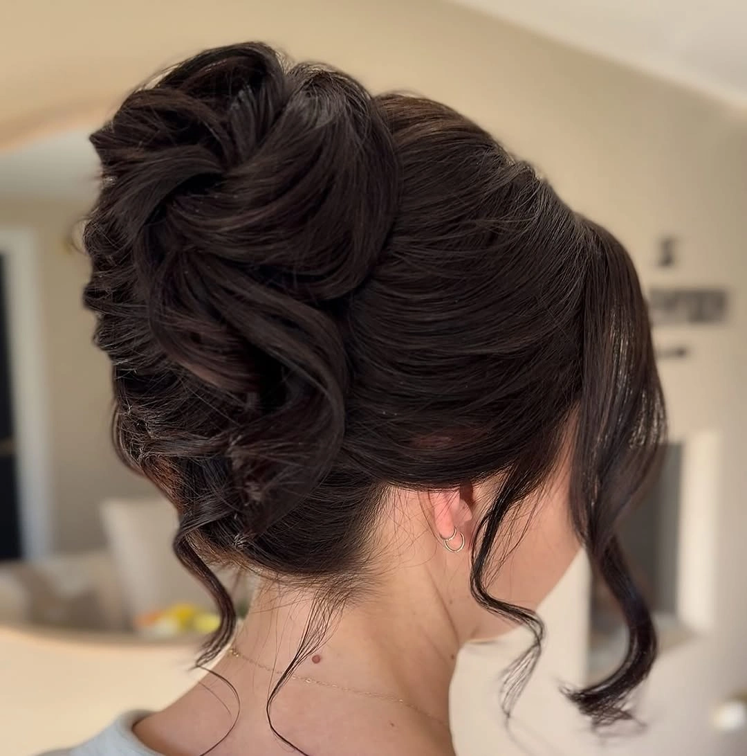 fall hairstyles for office 2026 Dark Romantic Updo for Professional Work Days